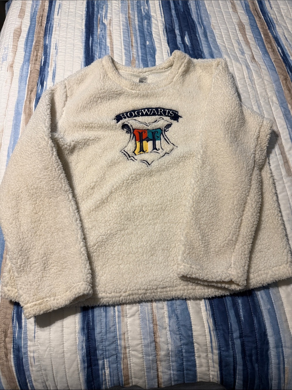 Hogwarts Cream Sherpa Pullover Pajama Top